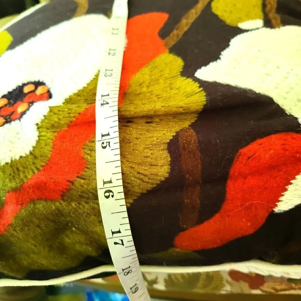 Brocade pillow, solid black on back side, like new!